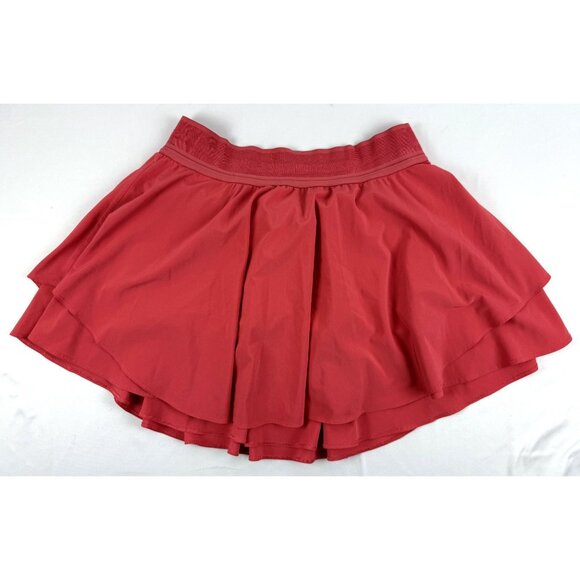 Lululemon Lightweight Red Tennis Skirt With Built-In Shorts Size 8 - Picture 2 of 7